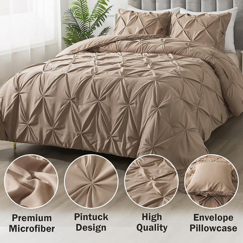 Marquis Luxurious Pinch Pleated All-Season Comforter With Pillow Shams