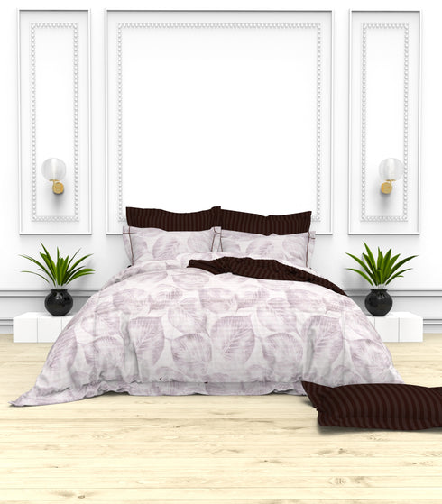 Christie 100% Cotton Striped Satin 220 TC King size Bed Linen Set with 4 Pillow Covers -1