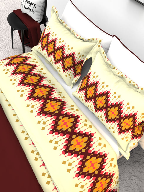 The White Moss Denmark Double bed 100% cotton bedsheet with 2 pillow covers