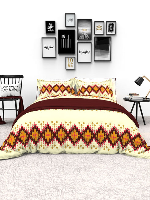 The White Moss Denmark Double bed 100% cotton bedsheet with 2 pillow covers