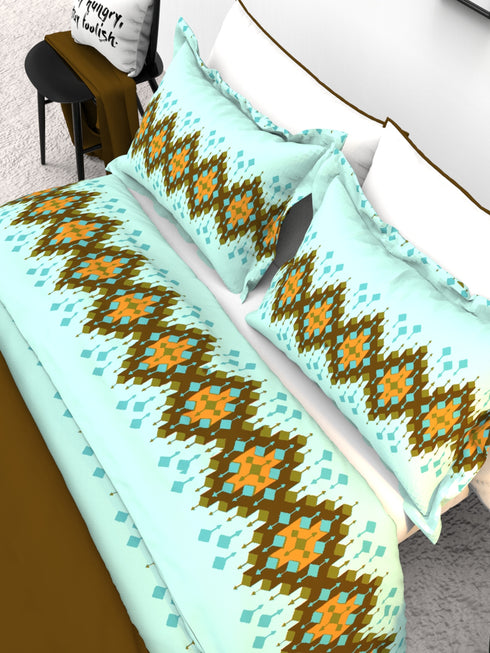 The White Moss Denmark Double bed 100% cotton bedsheet with 2 pillow covers