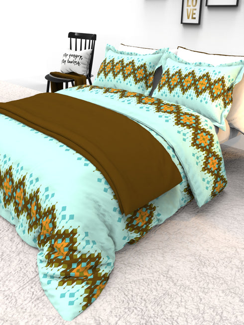 The White Moss Denmark Double bed 100% cotton bedsheet with 2 pillow covers