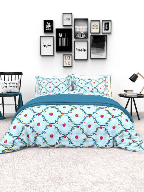 The White Moss Denmark Double bed 100% cotton bedsheet with 2 pillow covers