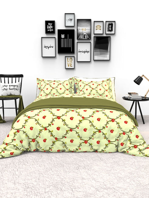 The White Moss Denmark Double bed 100% cotton bedsheet with 2 pillow covers