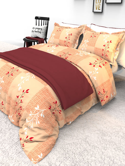 The White Moss Denmark Double bed 100% cotton bedsheet with 2 pillow covers