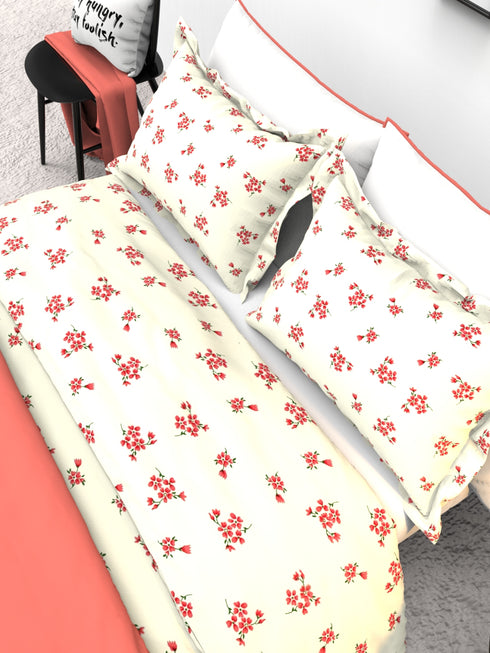The White Moss Denmark Double bed 100% cotton bedsheet with 2 pillow covers