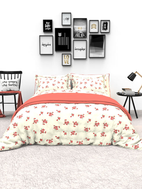 The White Moss Denmark Double bed 100% cotton bedsheet with 2 pillow covers