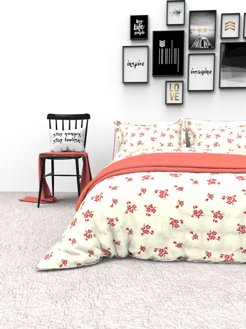 The White Moss Denmark Double bed 100% cotton bedsheet with 2 pillow covers