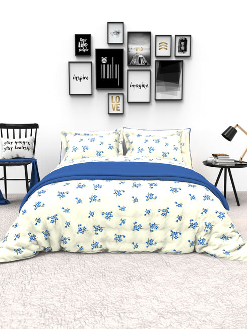 The White Moss Denmark Double bed 100% cotton bedsheet with 2 pillow covers