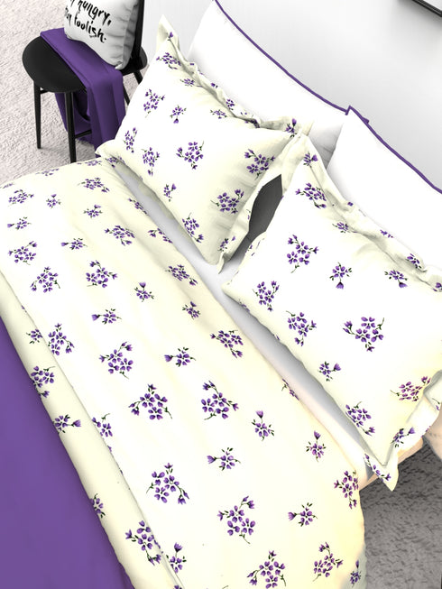 The White Moss Denmark Double bed 100% cotton bedsheet with 2 pillow covers