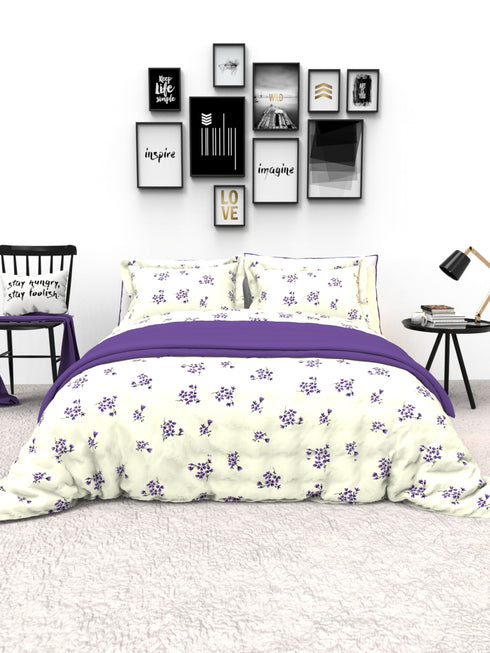 The White Moss Denmark Double bed 100% cotton bedsheet with 2 pillow covers