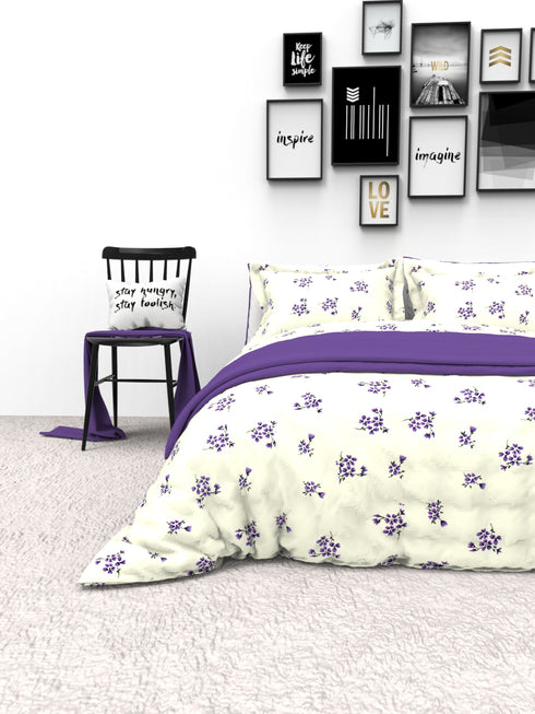 The White Moss Denmark Double bed 100% cotton bedsheet with 2 pillow covers