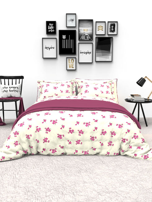 The White Moss Denmark Double bed 100% cotton bedsheet with 2 pillow covers