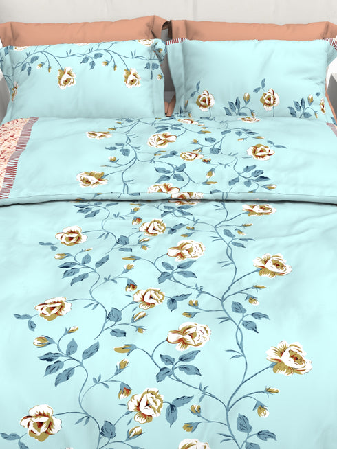 Faith 100% Cotton Satin Double Size Bedsheet with 2 Pillow Covers - Extra Soft - 220 TC Satin Weave - 3