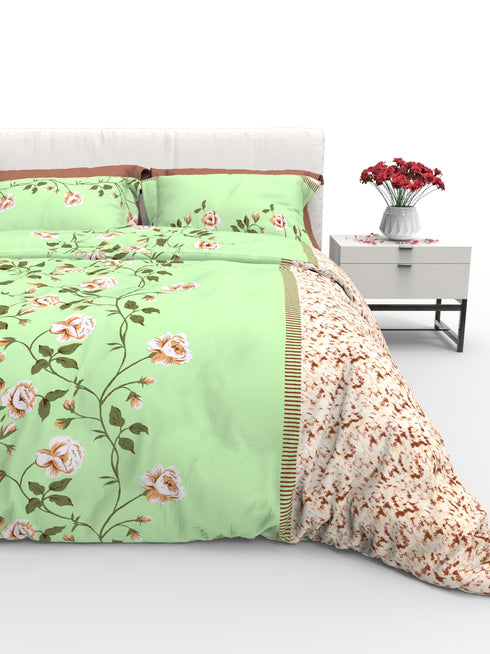 Faith 100% Cotton Satin Double Size Bedsheet with 2 Pillow Covers - Extra Soft - 220 TC Satin Weave - 3
