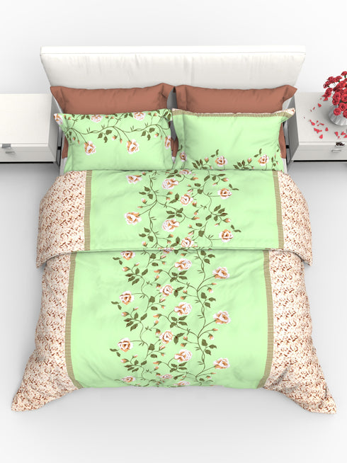 Faith 100% Cotton Satin Double Size Bedsheet with 2 Pillow Covers - Extra Soft - 220 TC Satin Weave - 3