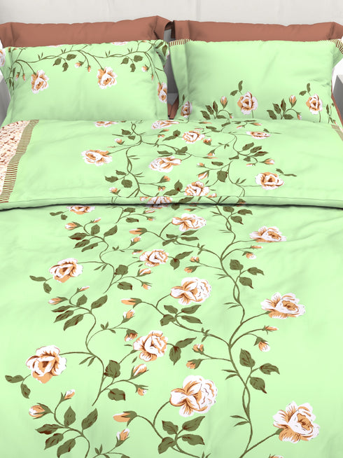 Faith 100% Cotton Satin Double Size Bedsheet with 2 Pillow Covers - Extra Soft - 220 TC Satin Weave - 3