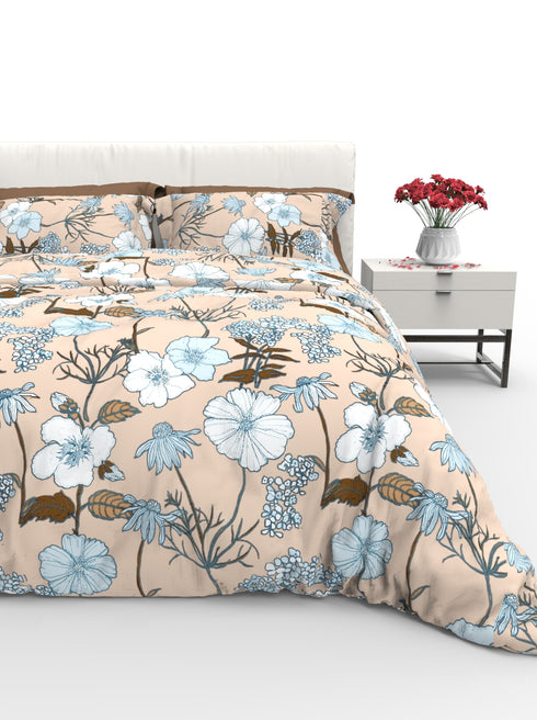 Faith 100% Cotton Satin Double Size Bedsheet with 2 Pillow Covers - Extra Soft - 220 TC Satin Weave - 3