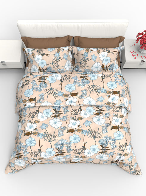 Faith 100% Cotton Satin Double Size Bedsheet with 2 Pillow Covers - Extra Soft - 220 TC Satin Weave - 3