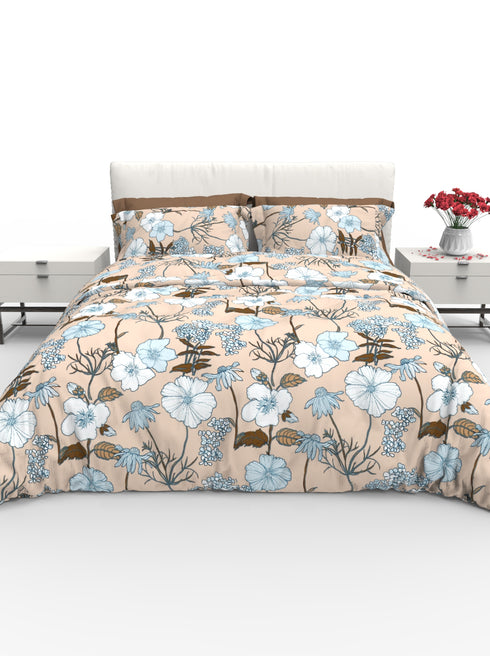 Faith 100% Cotton Satin Double Size Bedsheet with 2 Pillow Covers - Extra Soft - 220 TC Satin Weave - 3