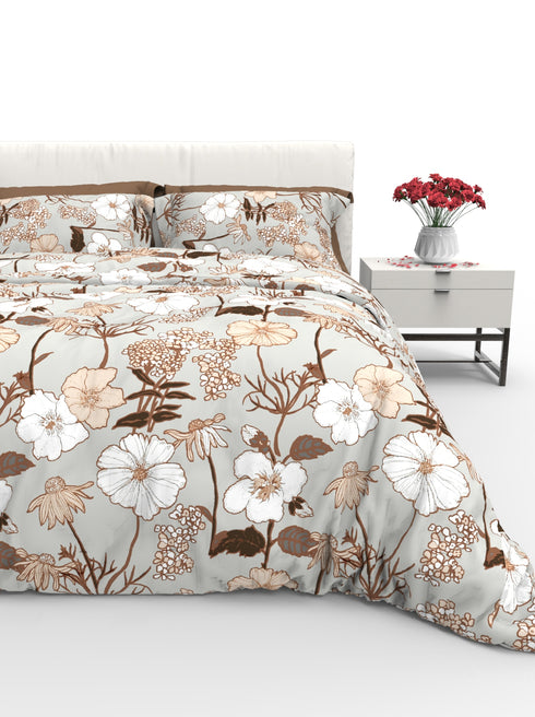 Faith 100% Cotton Satin Double Size Bedsheet with 2 Pillow Covers - Extra Soft - 220 TC Satin Weave - 3