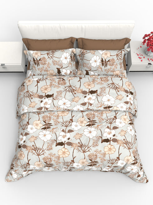 Faith 100% Cotton Satin Double Size Bedsheet with 2 Pillow Covers - Extra Soft - 220 TC Satin Weave - 3