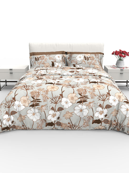 Faith 100% Cotton Satin Double Size Bedsheet with 2 Pillow Covers - Extra Soft - 220 TC Satin Weave - 3