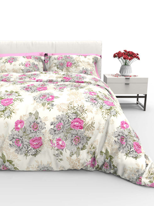 Faith 100% Cotton Satin Double Size Bedsheet with 2 Pillow Covers - Extra Soft - 220 TC Satin Weave - 3