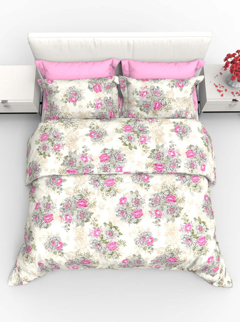 Faith 100% Cotton Satin Double Size Bedsheet with 2 Pillow Covers - Extra Soft - 220 TC Satin Weave - 3