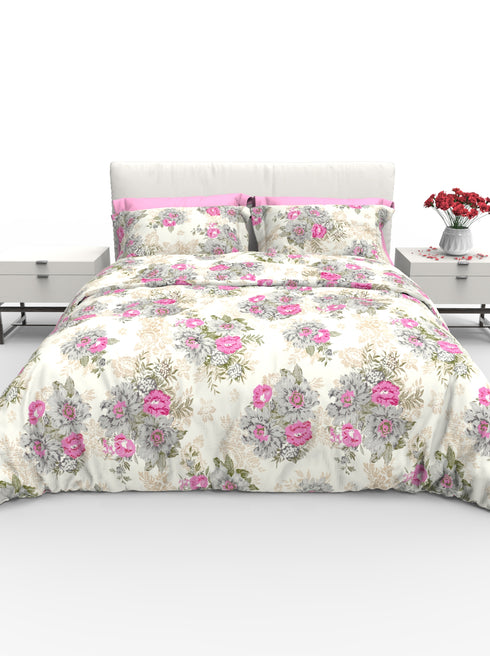 Faith 100% Cotton Satin Double Size Bedsheet with 2 Pillow Covers - Extra Soft - 220 TC Satin Weave - 3