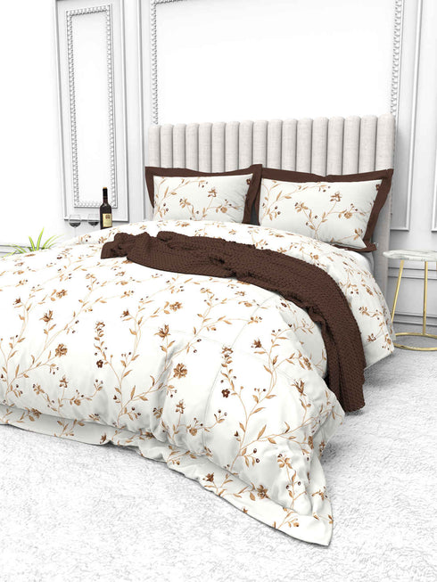 Tuscan Summer 100% Cotton King Size Bedsheet with 2 Pillow Covers -1