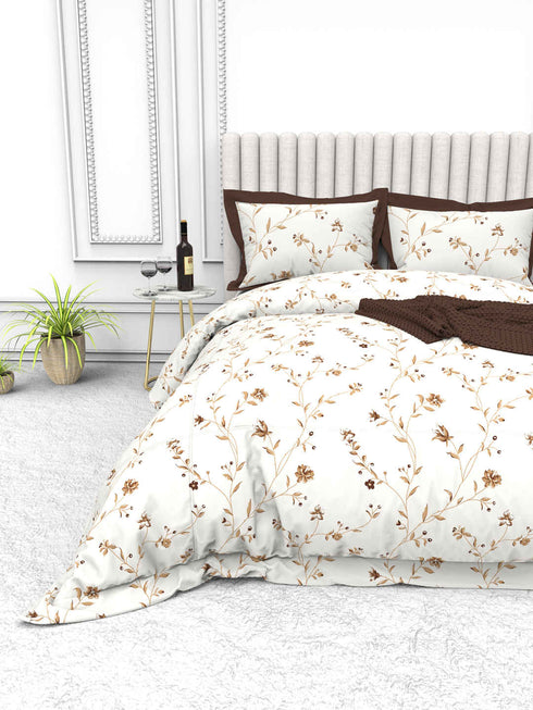 Tuscan Summer 100% Cotton King Size Bedsheet with 2 Pillow Covers -1