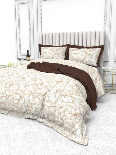 Tuscan Summer 100% Cotton King Size Bedsheet with 2 Pillow Covers -1