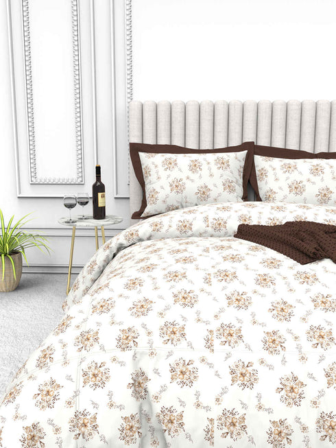 Tuscan Summer 100% Cotton King Size Bedsheet with 2 Pillow Covers -1