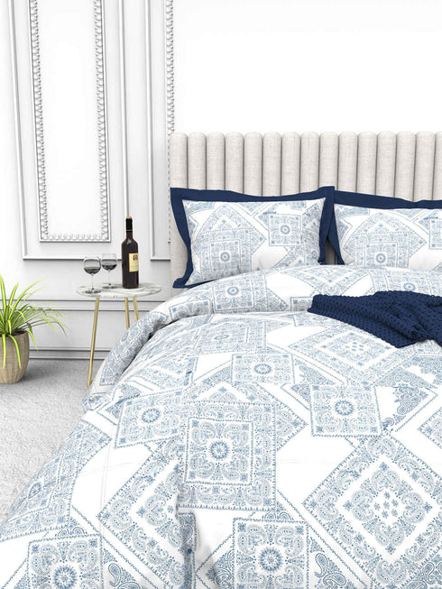 Tuscan Summer 100% Cotton King Size Bedsheet with 2 Pillow Covers -2