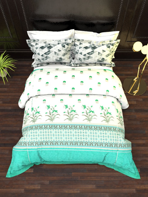 The White Moss DC London Double Bed 100% Cotton bedsheet with 2 pillow covers