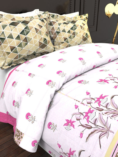 The White Moss DC London Double Bed 100% Cotton bedsheet with 2 pillow covers