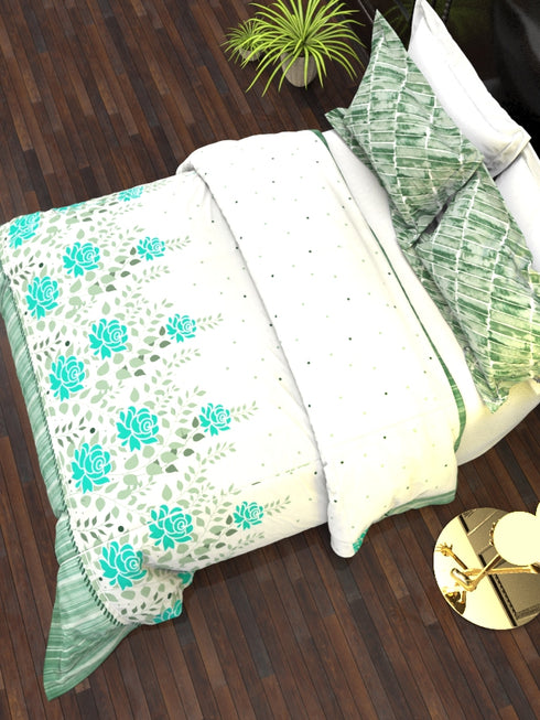 The White Moss DC London Double Bed 100% Cotton bedsheet with 2 pillow covers