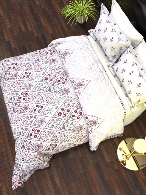 The White Moss DC London Double Bed 100% Cotton bedsheet with 2 pillow covers