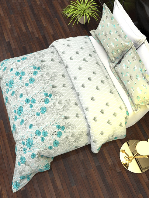 The White Moss DC London Double Bed 100% Cotton bedsheet with 2 pillow covers