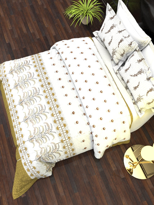 The White Moss DC London Double Bed 100% Cotton bedsheet with 2 pillow covers