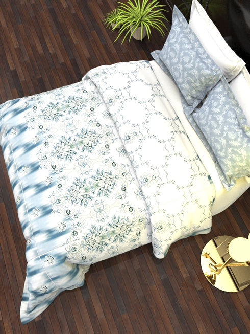 The White Moss DC London Double Bed 100% Cotton bedsheet with 2 pillow covers