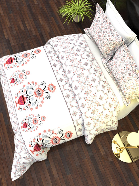 The White Moss DC London Double Bed 100% Cotton bedsheet with 2 pillow covers