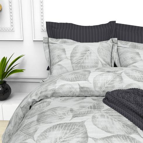 Christie 100% Cotton Striped Satin 220 TC King size Bed Linen Set with 4 Pillow Covers -1