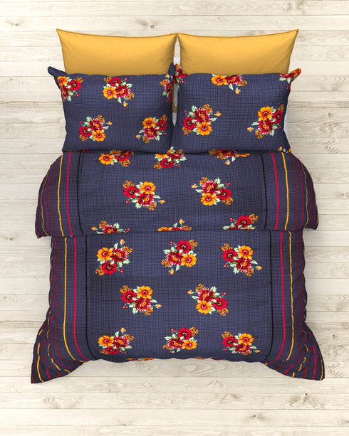 COCO KING 100% COTTON 160 TC KINGSIZE BEDSHEET WITH 2 PILLOW COVERS-11B