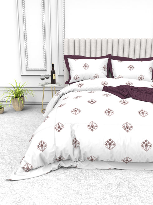 Tuscan Summer 100% Cotton King Size Bedsheet with 2 Pillow Covers -1