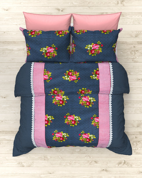 COCO KING 100% COTTON 160 TC KINGSIZE BEDSHEET WITH 2 PILLOW COVERS-6A