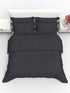 Blanc Dark Solid Color 100% Cotton Striped Satin 220 TC 3 Piece Bedding Set