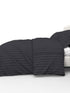 Blanc Dark Solid Color 100% Cotton Striped Satin 220 TC 3 Piece Bedding Set