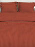 Blanc Dark Solid Color 100% Cotton Striped Satin 220 TC 3 Piece Bedding Set